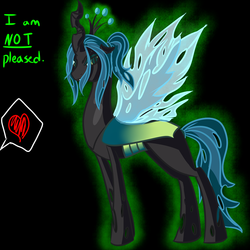 Size: 900x900 | Tagged: safe, artist:somethingstrange85, queen chrysalis, changeling, changeling queen, g4, female, ponytail