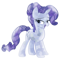 Size: 800x800 | Tagged: safe, rarity, crystal pony, pony, unicorn, g4, alternate hairstyle, crystal rarity, crystallized, female, mare, simple background, solo, transparent background, vector