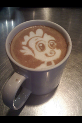Size: 320x480 | Tagged: safe, artist:cappuccinofrosting, spike, g4, coffee, food, latte