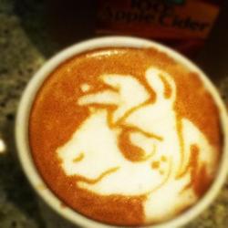 Size: 600x600 | Tagged: safe, artist:cappuccinofrosting, big macintosh, earth pony, pony, g4, coffee, food, latte, male, stallion
