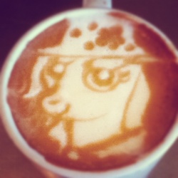 Size: 665x665 | Tagged: safe, artist:cappuccinofrosting, trixie, g4, coffee, food, latte