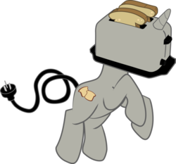 Size: 680x635 | Tagged: safe, oc, oc only, original species, cylon, ponified, solo, toast, toaster