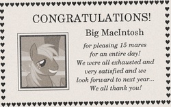 Size: 795x499 | Tagged: safe, big macintosh, earth pony, pony, g4, big macintosh gets all the mares, innuendo, male, solo, stallion, text