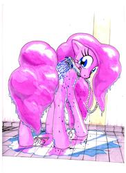 Size: 1700x2338 | Tagged: safe, artist:oddwarg, pinkie pie, g4, shower, wet fur, wet mane