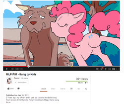 Size: 907x757 | Tagged: safe, artist:zeurel, pinkie pie, coyote, g4, kissing, youtube, youtube link, youtube source