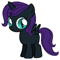 Size: 4747x4783 | Tagged: safe, artist:unfiltered-n, oc, oc only, oc:nyx, alicorn, pony, absurd resolution, alicorn oc, blank flank, female, filly, looking at you, simple background, slit pupils, smiling, solo, transparent background, vector