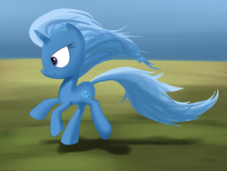 Size: 1262x947 | Tagged: safe, artist:andergrin, trixie, pony, unicorn, g4, female, mare, running, solo