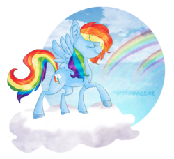 Size: 764x696 | Tagged: safe, artist:frostedpuffs, rainbow dash, pony, g4, female, rainbow, solo