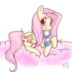 Size: 604x604 | Tagged: safe, artist:sonatatravina, fluttershy, pony, g4, clothes, female, scarf, solo