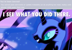 Size: 720x501 | Tagged: safe, nightmare moon, derpibooru, g4, image macro, meta, text