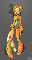 Size: 1526x2874 | Tagged: safe, artist:pon-ee, applejack, robot, semi-anthro, g4, applebot, bipedal, female, solo