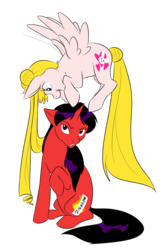 Size: 800x1232 | Tagged: safe, artist:kourabiedes, pony, hino rei, ponified, sailor moon (series), simple background, transparent background, tsukino usagi