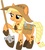 Size: 1047x1168 | Tagged: safe, artist:lauren faust, artist:lovingtolerance, applejack, earth pony, pony, g4, braid, colored, female, mud, shovel, simple background, solo, sweat