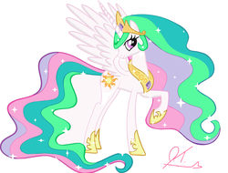 Size: 2944x2236 | Tagged: safe, artist:untucker, princess celestia, alicorn, pony, g4, female, mare, raised hoof, recolor, solo