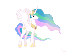 Size: 1500x1200 | Tagged: safe, artist:orangeritsu, princess celestia, pony, g4, female, mare, simple background, solo, transparent background, vector