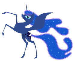 Size: 1073x883 | Tagged: safe, artist:pixiepea, princess luna, pony, g4, female, hoofy-kicks, pose, rearing, simple background, solo, spread wings, svg, transparent background, vector
