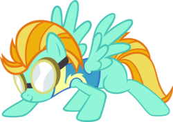 Size: 4245x3003 | Tagged: safe, artist:chaotic-kitties, lightning dust, pony, g4, female, goggles, simple background, solo, transparent background, vector, wonderbolt trainee uniform