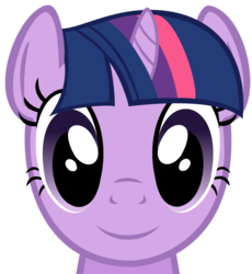 Size: 778x845 | Tagged: safe, artist:maybyaghost, twilight sparkle, g4, cute, don't blink or she'll get ya, role reversal, simple background, subverted meme, transparent background, twiabetes, twilight's shiny face, twily face, vector