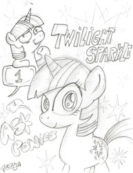 Size: 1809x2342 | Tagged: safe, artist:benja, twilight sparkle, g4, ask, bust, closed mouth, cutie mark, eyes open, looking at you, monochrome, pencil drawing, sketch, standing, traditional art