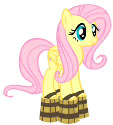 Size: 900x997 | Tagged: safe, artist:cocoa-bean-loves-fluttershy, artist:droxtor, fluttershy, pegasus, pony, g4, my little pony: friendship is magic, spike at your service, bucket sandals, solo