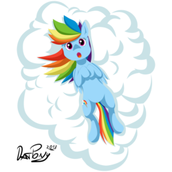 Size: 2000x2000 | Tagged: safe, artist:datponypl, rainbow dash, pony, g4, cloud, female, on back, solo