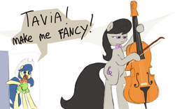 Size: 1280x804 | Tagged: safe, artist:fiddlearts, fiddlesticks, octavia melody, earth pony, pony, g4, apple family member, cello, duo, fiddlesticks-answers, musical instrument