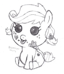 Size: 1647x1885 | Tagged: safe, artist:drchrisman, applejack, g4, babyjack, sketch