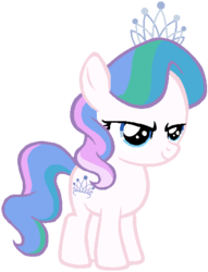 Size: 404x530 | Tagged: safe, artist:colossalstinker, edit, editor:jdueler11, diamond tiara, princess celestia, pony, fanfic:past sins, g4, female, mare, recolor, simple background, solo, transparent background, vector