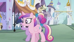 Size: 853x480 | Tagged: safe, screencap, princess cadance, twilight sparkle, wild fire, a canterlot wedding, g4, female, filly, filly twilight sparkle, teen princess cadance