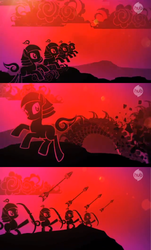 Size: 1536x2536 | Tagged: safe, dragon, earth pony, pony, official, archery, arrow, asian pony warriors, bow (weapon), bow and arrow, soldier, the hub, weapon