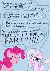 Size: 900x1296 | Tagged: safe, artist:arrkhal, pinkie pie, oc, oc:heartcall, earth pony, pony, g4, comic, party