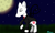 Size: 3264x1952 | Tagged: safe, artist:poltarion, pony, moon, night, ponified, slenderman, slendermane, slenderpony, solo, stars