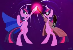 Size: 1280x881 | Tagged: safe, twilight sparkle, g4, cape, clothes, goggles, self ponidox