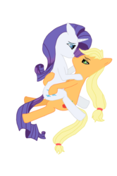 Size: 711x1072 | Tagged: safe, artist:xaidon, applejack, rarity, g4, female, lesbian, ship:rarijack, shipping