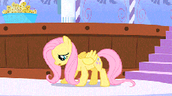 Size: 446x250 | Tagged: safe, edit, edited screencap, screencap, fluttershy, pony, g4, green isn't your color, season 1, animated, cannot unsee, female, reaction image, rearing, screaming, solo, spa, spread wings, wings