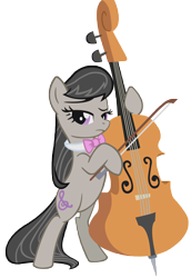 Size: 10000x14532 | Tagged: safe, artist:tootootaloo, octavia melody, earth pony, pony, bipedal, bow (instrument), bowtie, cello, cello bow, cutie mark, female, hooves, mare, musical instrument, simple background, solo, transparent background, vector