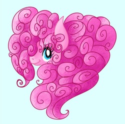 Size: 1280x1271 | Tagged: safe, artist:ubersaur, pinkie pie, g4, bust, long mane, portrait, side view, simple background, solo, white background