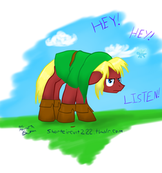 Size: 1000x1063 | Tagged: safe, artist:short circuit, 30 minute art challenge, crossover, link, navi, ponified, the legend of zelda