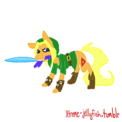 Size: 500x500 | Tagged: safe, artist:xtreme-jellyfish, 30 minute art challenge, link, ponified, sword, the legend of zelda