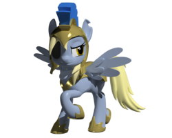 Size: 1000x800 | Tagged: safe, artist:clawed-nyasu, derpy hooves, pegasus, pony, g4, 3d, epic derpy, eyepatch, female, general derpy, mare, simple background, solo, transparent background