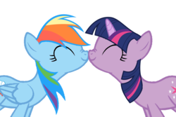 Size: 1800x1200 | Tagged: safe, artist:scootaloo24, rainbow dash, twilight sparkle, g4, female, lesbian, nuzzling, ship:twidash, shipping