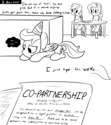 Size: 1280x1449 | Tagged: safe, artist:dtcx97, pinkie pie, rainbow dash, scootaloo, earth pony, pegasus, pony, post-crusade, g4, hat, monochrome, party hat, scootalove, tumblr