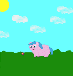 Size: 927x963 | Tagged: safe, artist:fortune, fluffy pony, flower, fluffy pony original art, hugbox