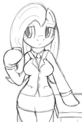 Size: 549x810 | Tagged: safe, artist:tg-0, fluttershy, anthro, semi-anthro, g4, arm hooves, boss, breasts, business suit, busty fluttershy, clothes, coffee