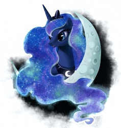 Size: 473x500 | Tagged: dead source, safe, artist:1324321, princess luna, pony, g4, bust, crescent moon, female, moon, solo