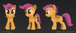 Size: 1390x603 | Tagged: safe, artist:hashbro, scootaloo, g4, 3d