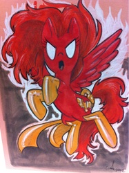 Size: 715x957 | Tagged: safe, artist:amy mebberson, phoenix, dark phoenix, jean grey, marvel, phoenix (marvel comics), ponified, x-men