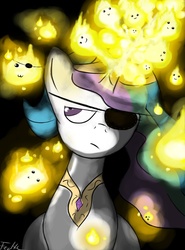 Size: 1000x1353 | Tagged: safe, artist:fedte, princess celestia, g4, eyepatch, solo