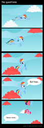 Size: 1252x3618 | Tagged: safe, artist:agrol, pinkie pie, rainbow dash, g4, balloon, cloud, comic, dialogue, paint