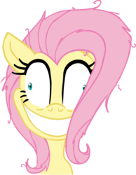 Size: 930x1200 | Tagged: safe, artist:colossalstinker, fluttershy, pony, g4, female, insanity, psycho, simple background, solo, transparent background, vector